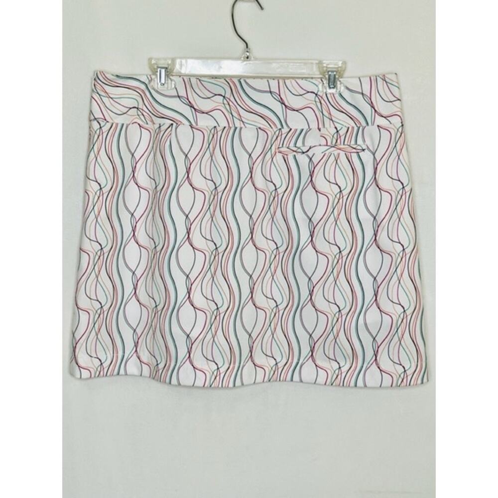 Cutter & Buck CB DryTec Annika Skort white multi-color swirl women's 14 - nwt